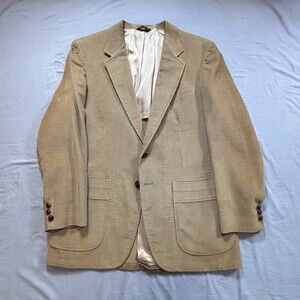 Haggar Vintage Single Breasted Tan Corduroy Sport Jacket Blazer 40